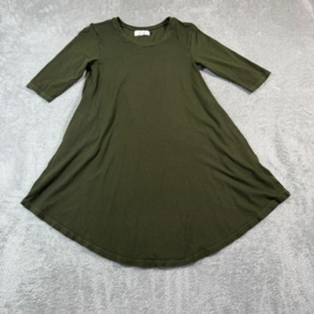 Ava Sky Fighting Eel Dress Women XS Green Midi Viscose Blend Pockets Casual